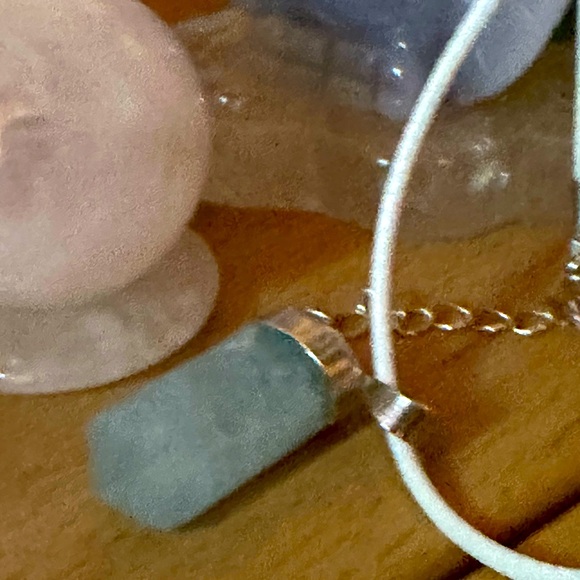Aquamarine Crystal Necklace in Sterling Silver - Picture 4 of 4